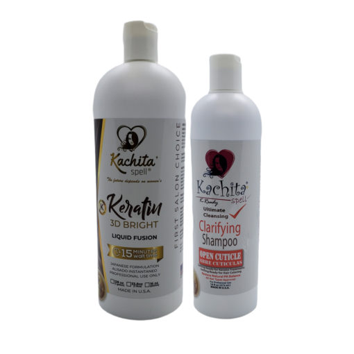Keratin 3D Bright Liquid Fusion 33.8oz + Clarifying Shampoo K-Ready 16oz
