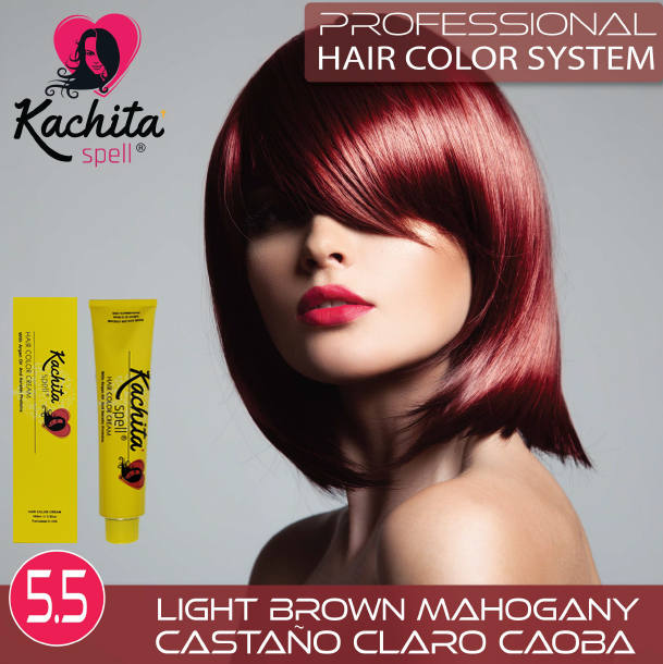 Light Brown Mahogany  Hair Color Cream - Kachita Spell