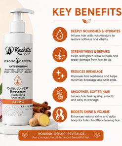 Alternative view of Kachita Spell Growth Hair Mask con Biotina, Cebolla, Romero, Jengibre, Canela y Hoja de Laurel – Tratamiento Hidratante y Voluminizador para un Cabello Suave y Brillante. Mascarilla Anticaída para Hombres y Mujeres