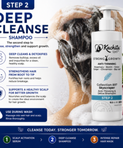 Kachita Spell Shampoo Growth con Biotina, Cebolla, Romero, Jengibre, Canela y Hoja de Laurel – Tratamiento Hidratante y Voluminizador para un Cabello Suave y Brillante. Shampoo Anticaída para Hombres y Mujeres - Imagen 4