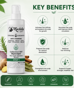 Kachita Spell Leave in Growth, Biotin, Onion, Rosemary, Ginger, Cinnamon, Bay Leaf, Volumizing Moisturizing for Soft Shine Hair, Hair Thinning Therapy Serum for Men and Women - Image 7