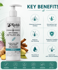 Alternative view of Kachita Spell Shampoo Growth con Biotina, Cebolla, Romero, Jengibre, Canela y Hoja de Laurel – Tratamiento Hidratante y Voluminizador para un Cabello Suave y Brillante. Shampoo Anticaída para Hombres y Mujeres