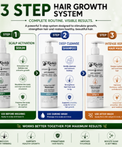 Kachita Spell Strong Hair Growth Collection Kit Shampoo, Hair Mask & Serum with Biotin, Onion, Rosemary, Ginger, Cinnamon & Bay Leaf Hair Care - Image 4