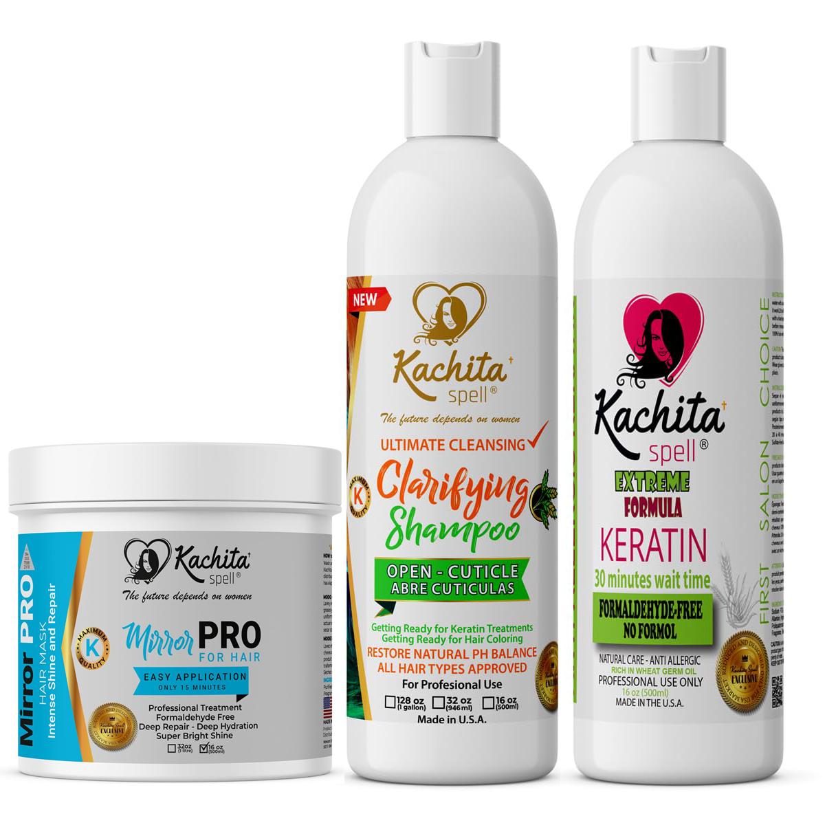 Set Keratin Formaldehyde Free Extreme Formula + Clarify + MirrorPRO