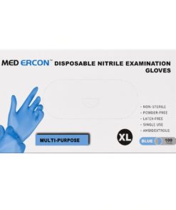 Med Ercon Disposable Nitrile Exam Gloves, XL Blue, 100 pcs