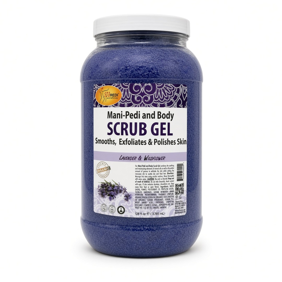 Spa Redi Mani-Pedi and Body Scrub Gel, Lavender & Wildflower, 128 oz