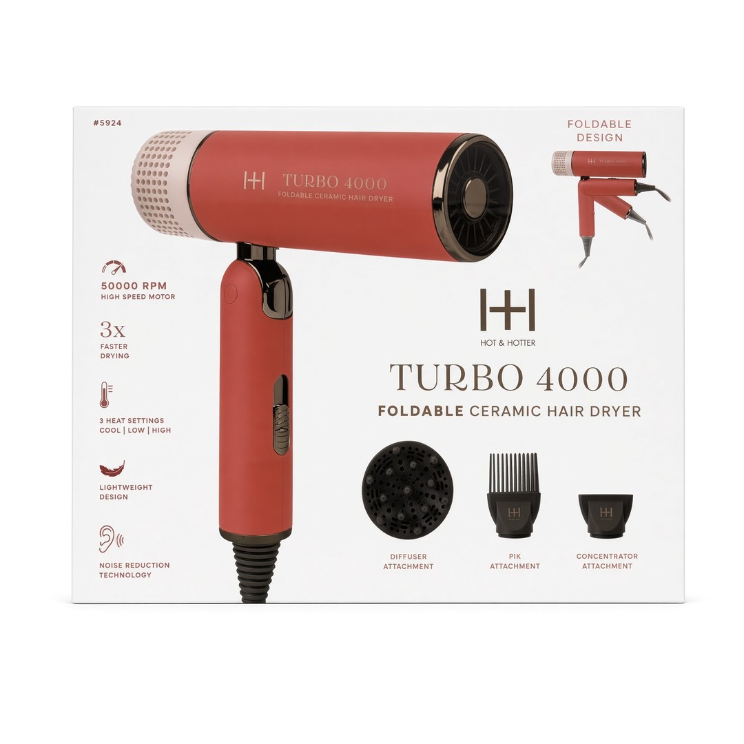 Hot & Hotter Turbo 4000 Foldable Ceramic Hair Dryer
