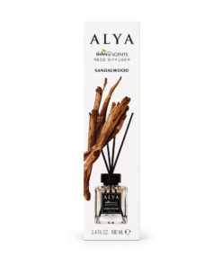 Difusor de varillas Alya con aroma a sándalo.