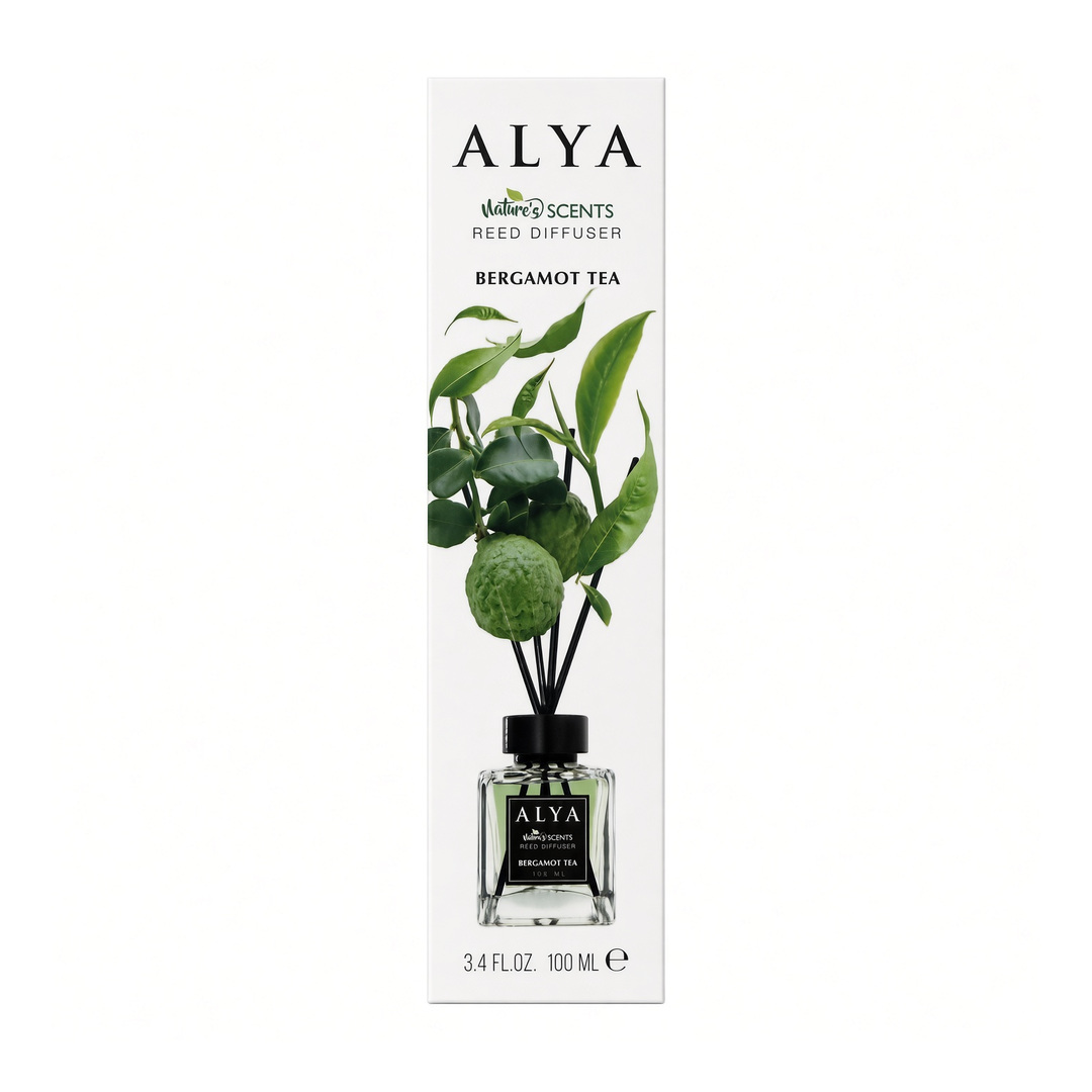 Difusor de varillas Alya con aroma a té de bergamota.