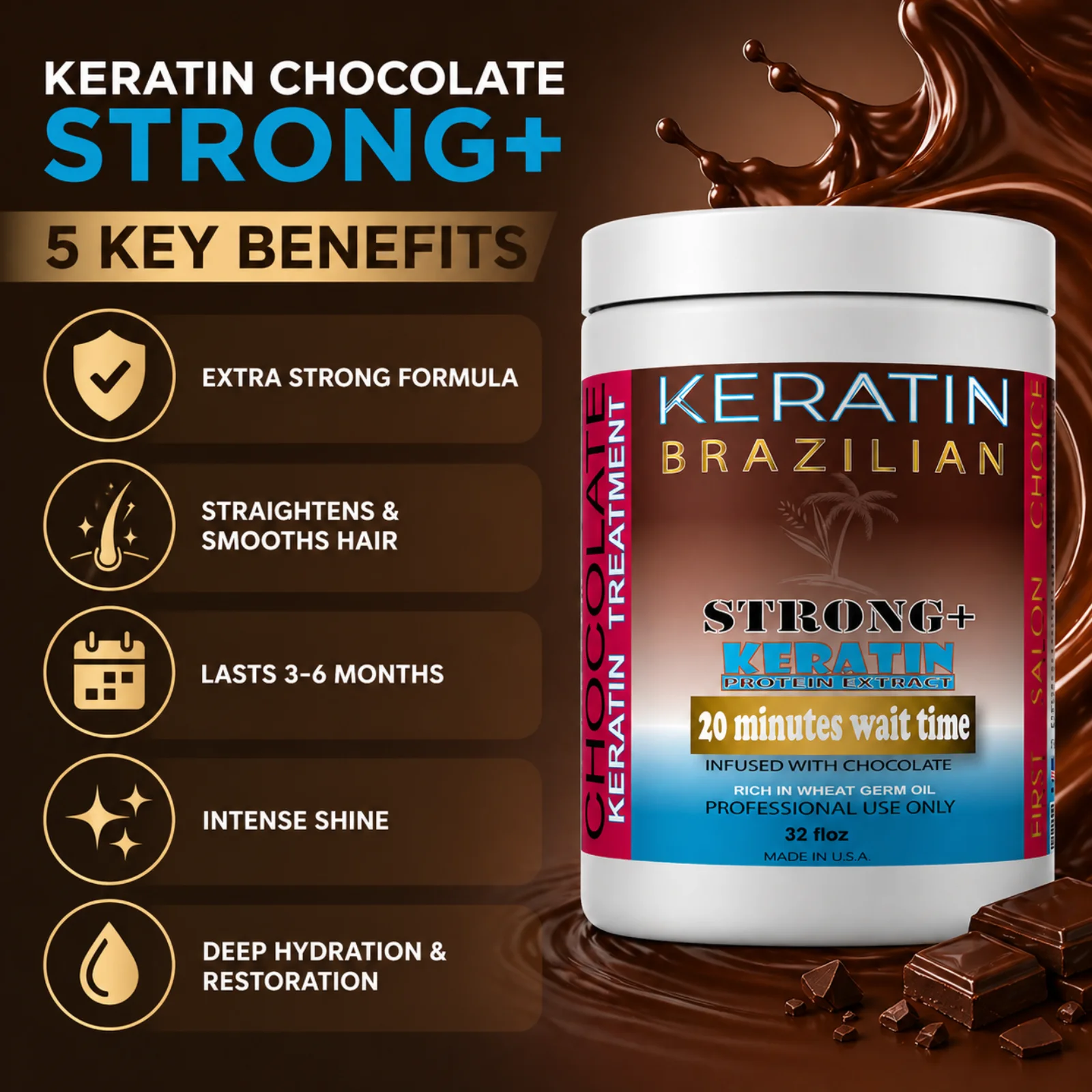 Keratina Chocolate Strong+ Edition 32oz - Imagen 2