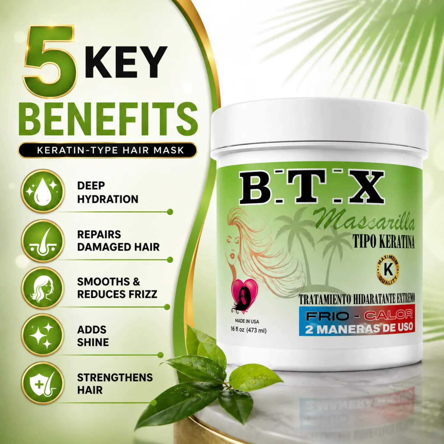 HairBTX 16oz Hair Treatment Capillary Rejuvenating System Formaldehyde Free Extreme Moisture Treatment - Image 2