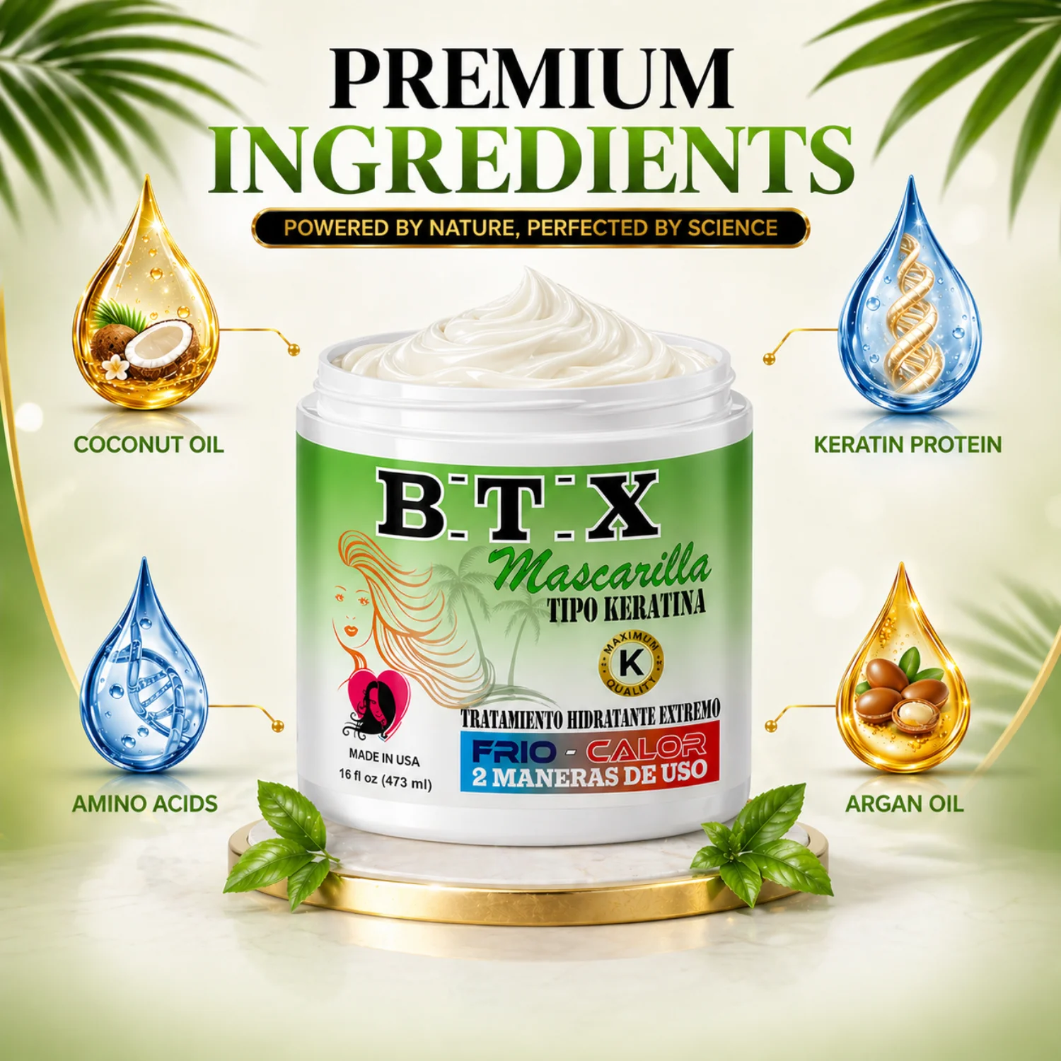 HairBTX 16oz Hair Treatment Capillary Rejuvenating System Formaldehyde Free Extreme Moisture Treatment - Image 3