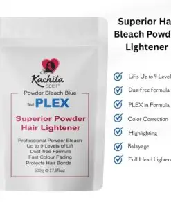 Alternative view of Kachita Spell Powder Lightener Bleach Blue Dust-Free Deco-Max + Developer Peroxide 20% Cream