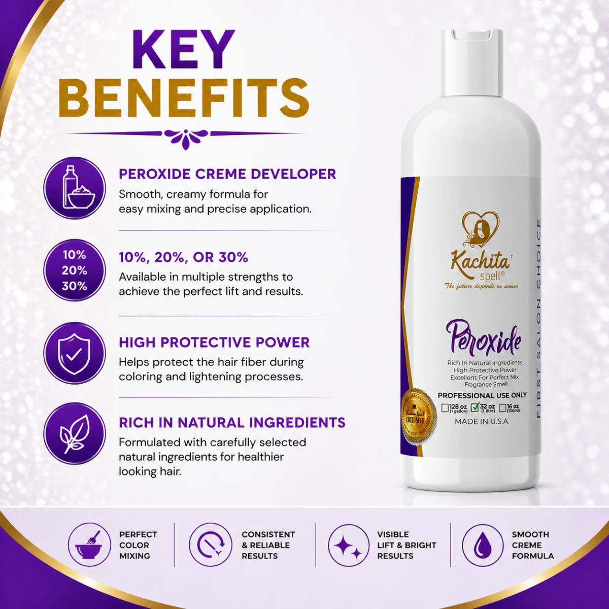 Revelador en crema Peroxido para tintes Kachita Spell 1000ml - Imagen 2