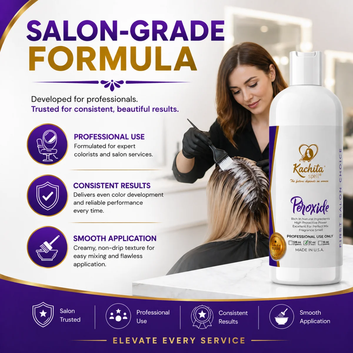 Revelador en crema Peroxido para tintes Kachita Spell 1000ml - Imagen 5