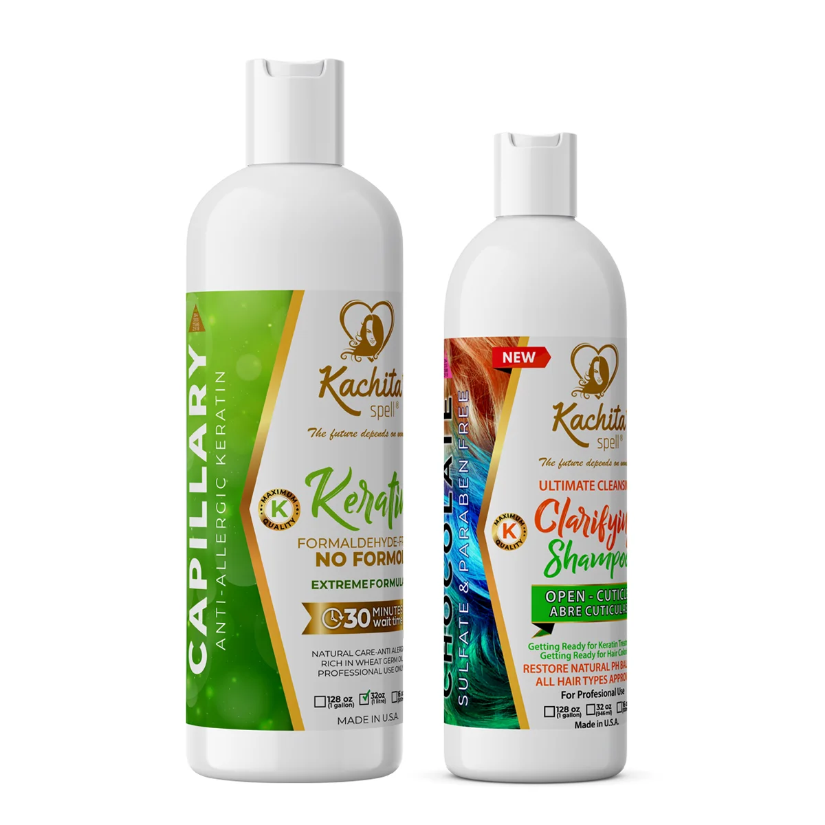 Keratin Formaldehyde Free + Clarify Shampoo Kachita Spell
