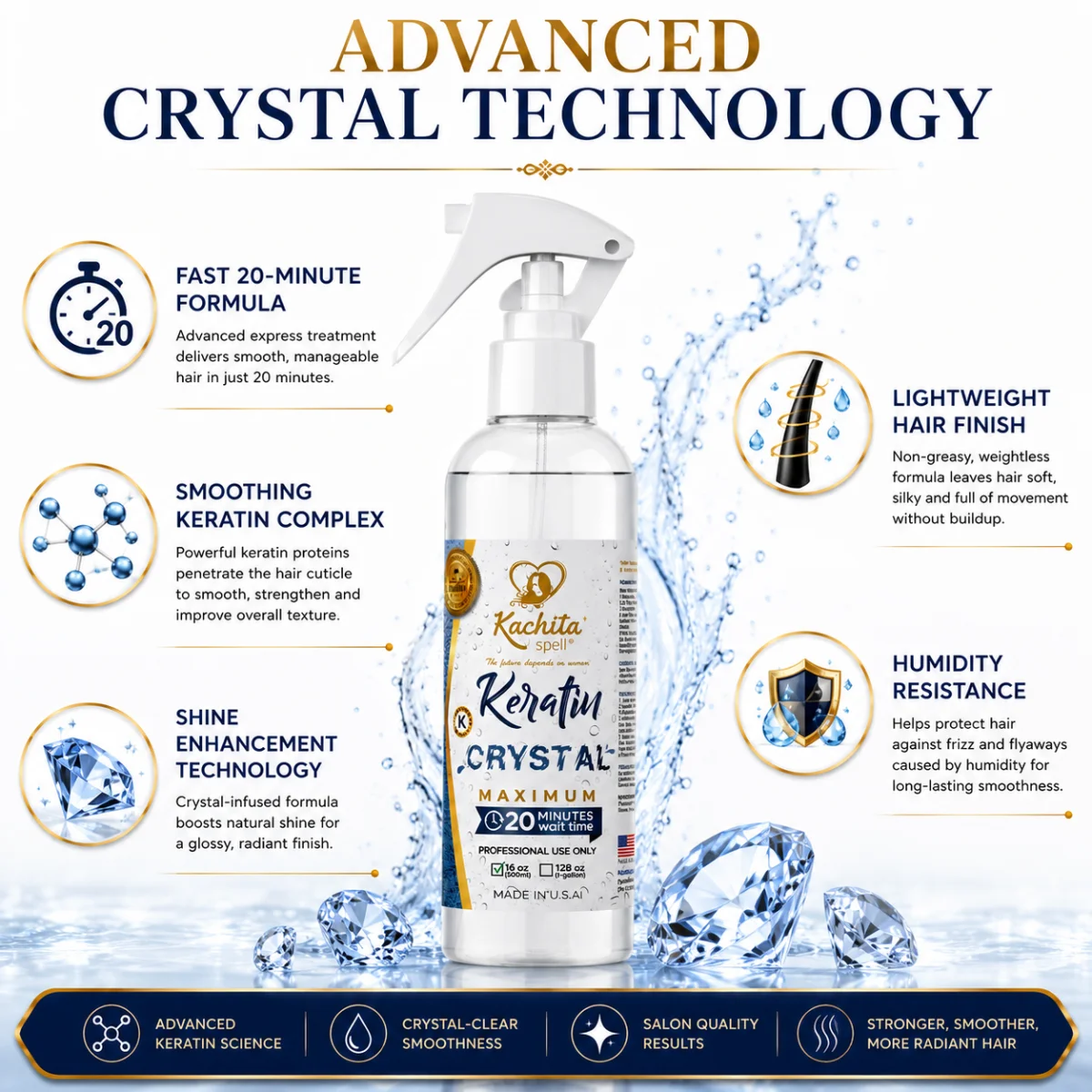 Keratina Liquida Crystal Maximum Kachita Spell 16 floz - Imagen 6
