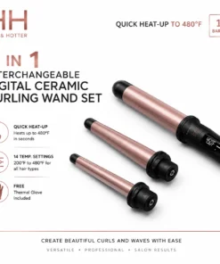 Hot & Hotter 3-in-1 Digital Curling Wand Set