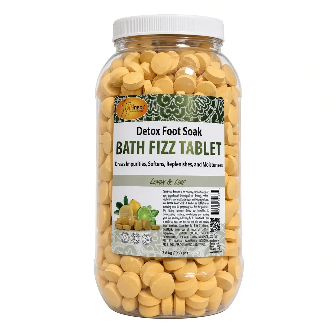 Spa Redi Detox Foot Soak Bath Fizz Tablets, Lemon & Lime, 950 pcs