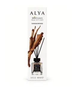 Difusor de varillas Alya con aroma a sándalo.